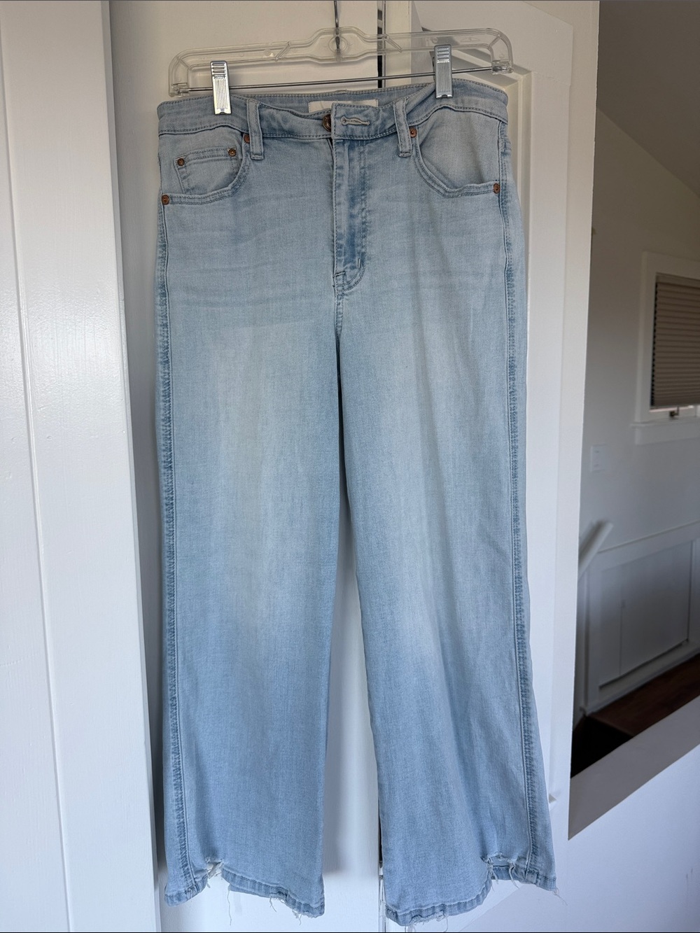 Ella Moss Light Blue Cropped Wide Leg Jeans